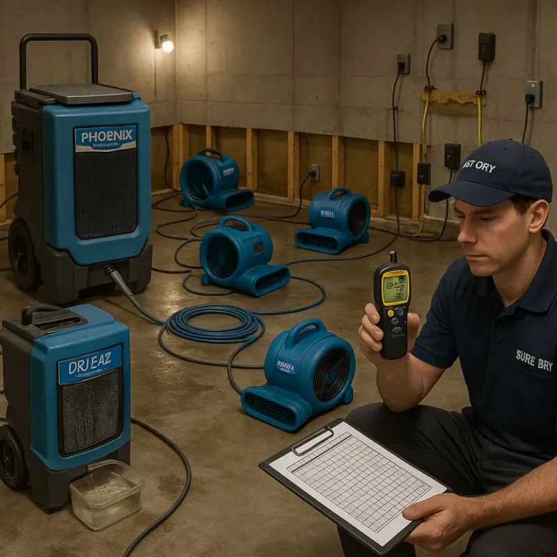Structural Drying and Dehumidification process in Tempe, AZ
